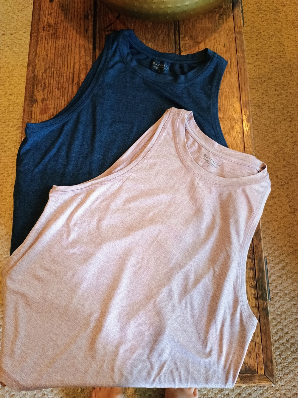 2 Athleta Heathered And Navy Sleeveless Tank